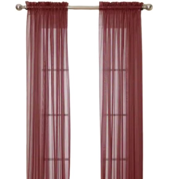 Corona Curtain Angelica 2-pc Window Curtain Panel, 59"x108", Crimson - Picture 1 of 2